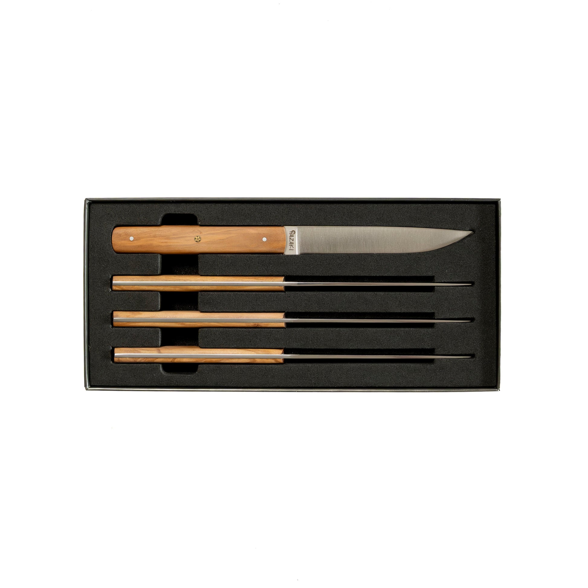 Hazaki Steak Knives 4 pc Kit - Olive Wood SHARP Knife Shop