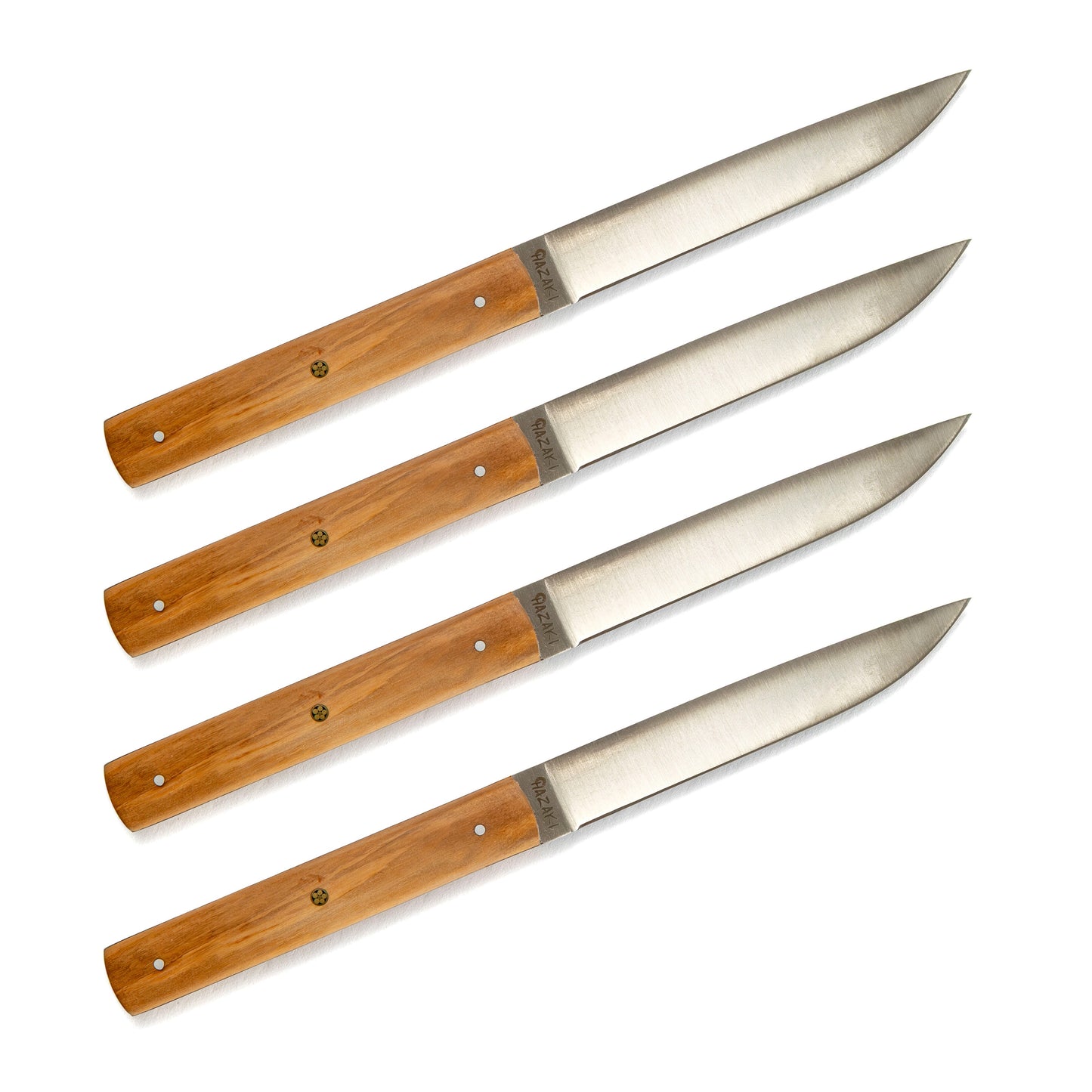 Hazaki Steak Knives 4 pc Kit - Olive Wood SHARP Knife Shop