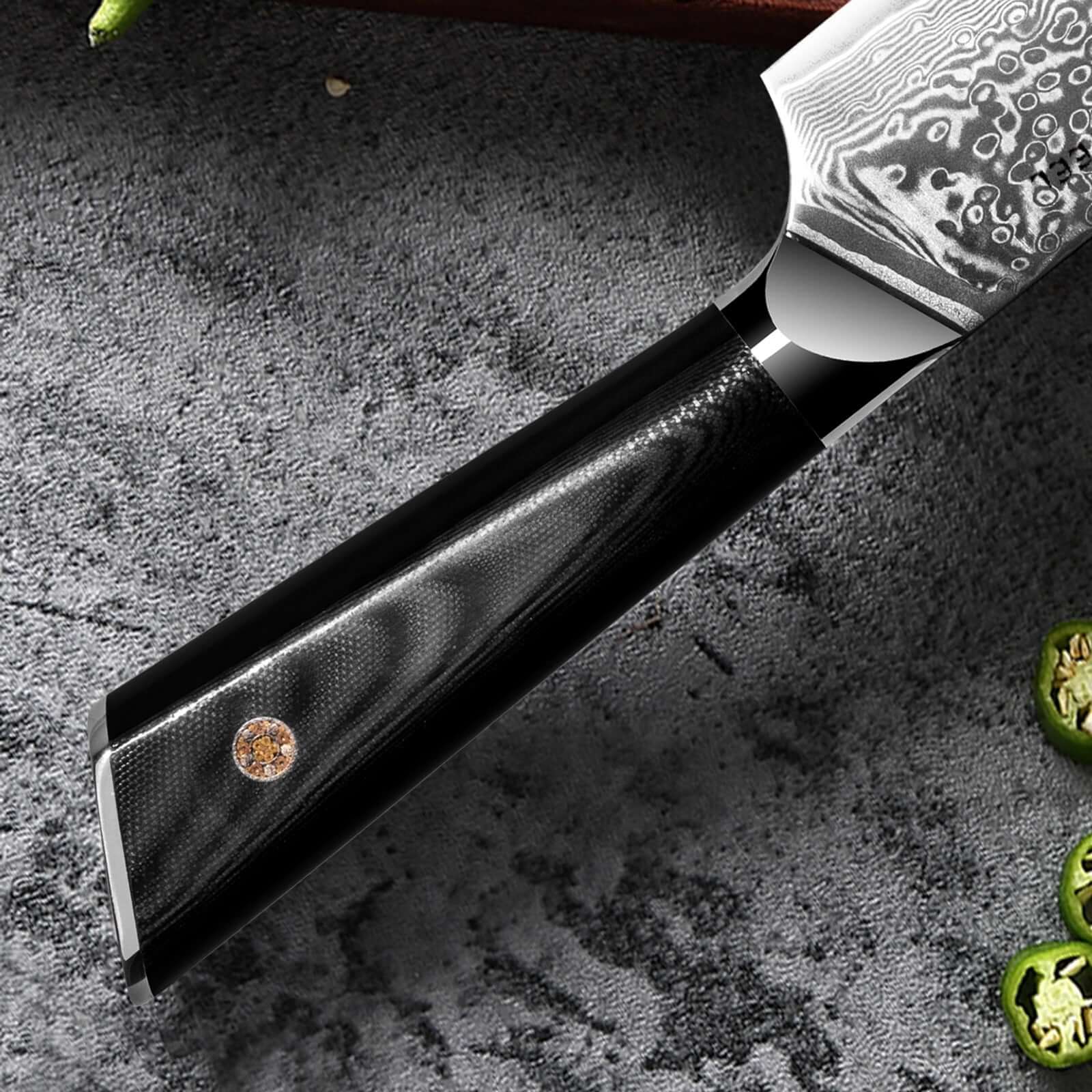 Hagakure 20 - Japanese Santoku Knife 8" - VG10 Damascus Steel Ginza Steel