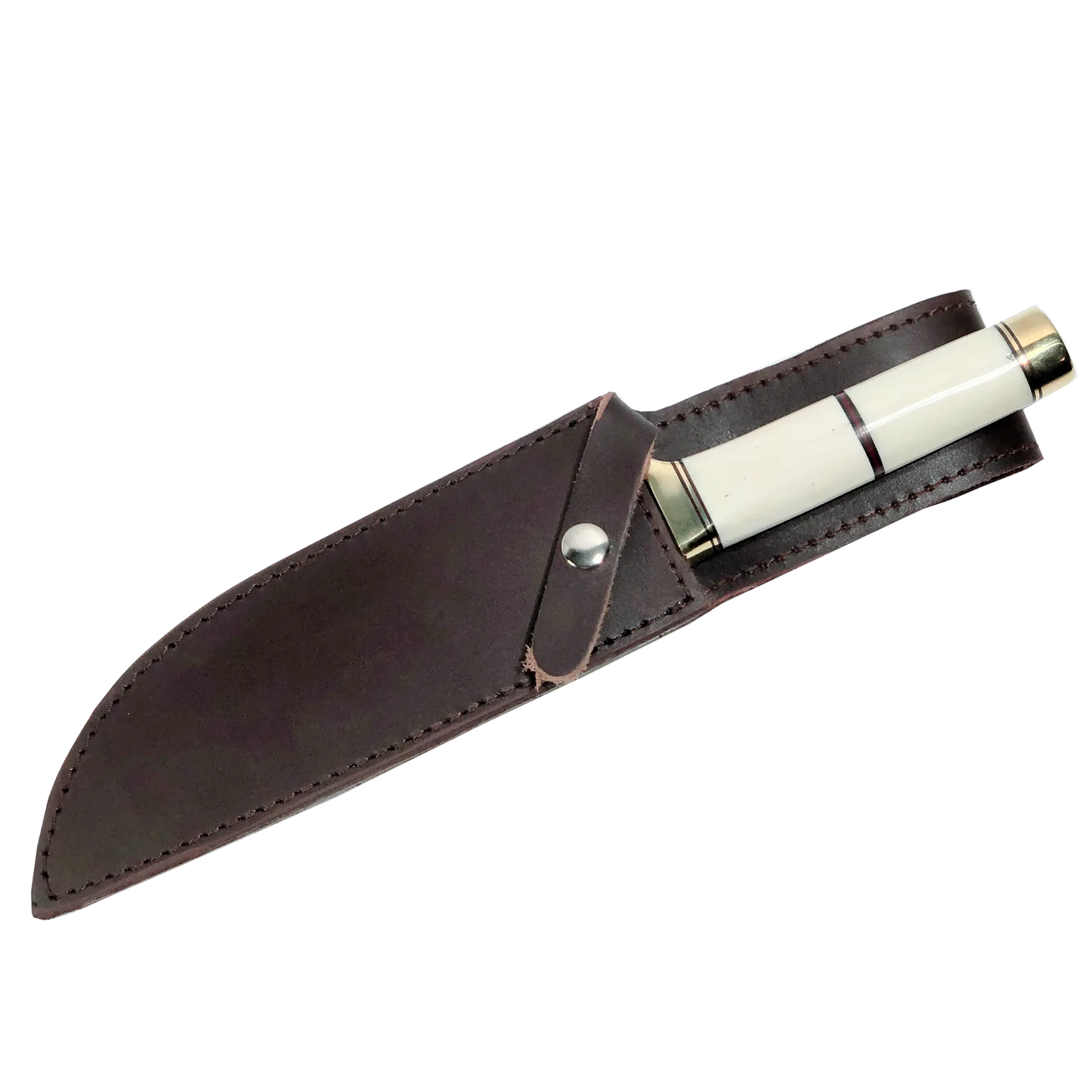 Haruto Bowie Knife - Camel Bone Handle 7.5 inch with Original leather Sheath Ginza Steel