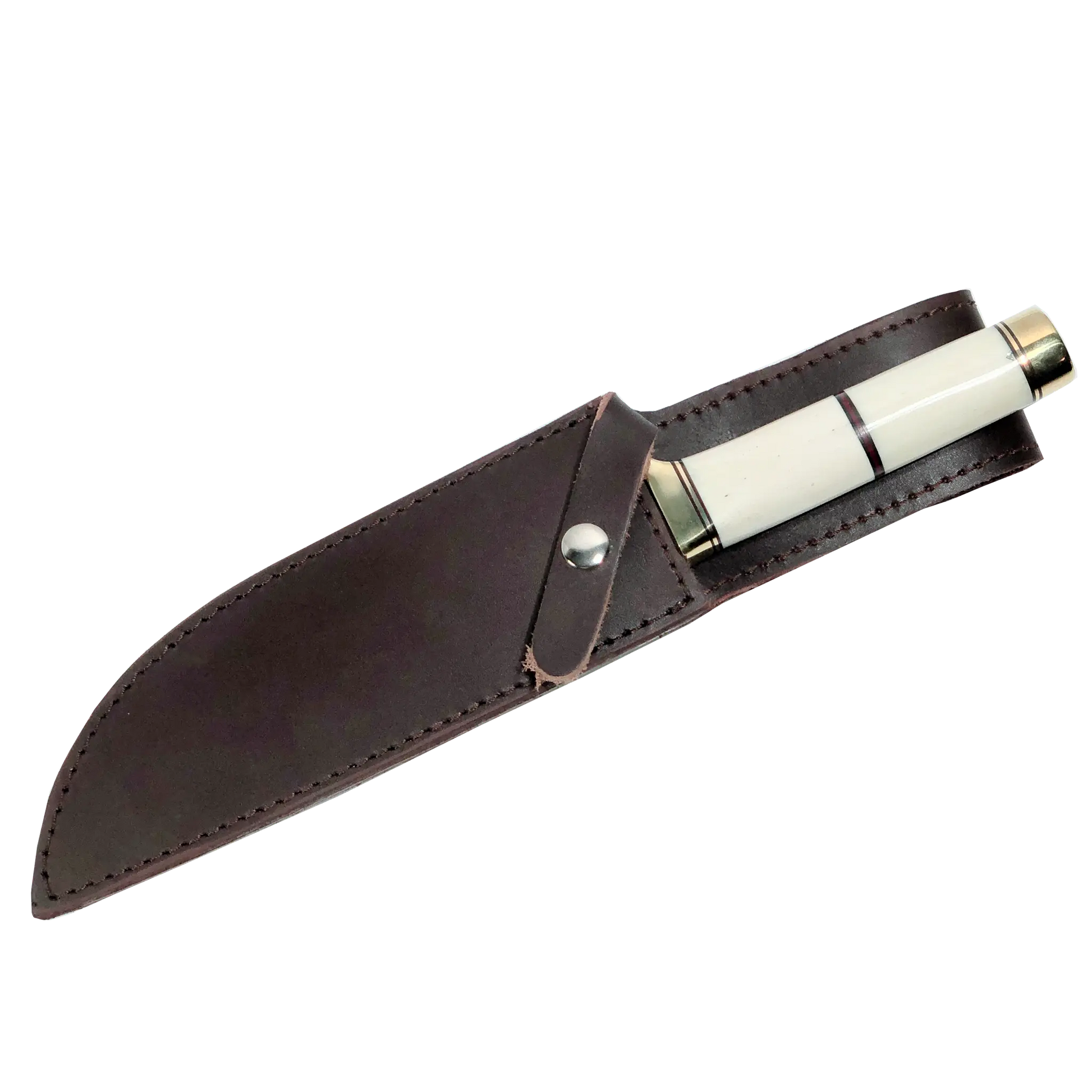 Haruto Bowie Knife - Camel Bone Handle 7.5 inch with Original leather Sheath Ginza Steel