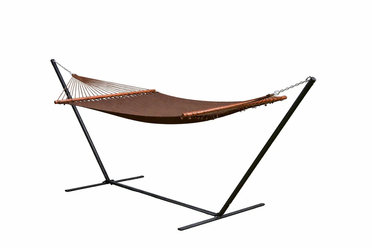 Deluxe Polyester Rope Hammock with 3-Beam Stand Hammock Universe Canada