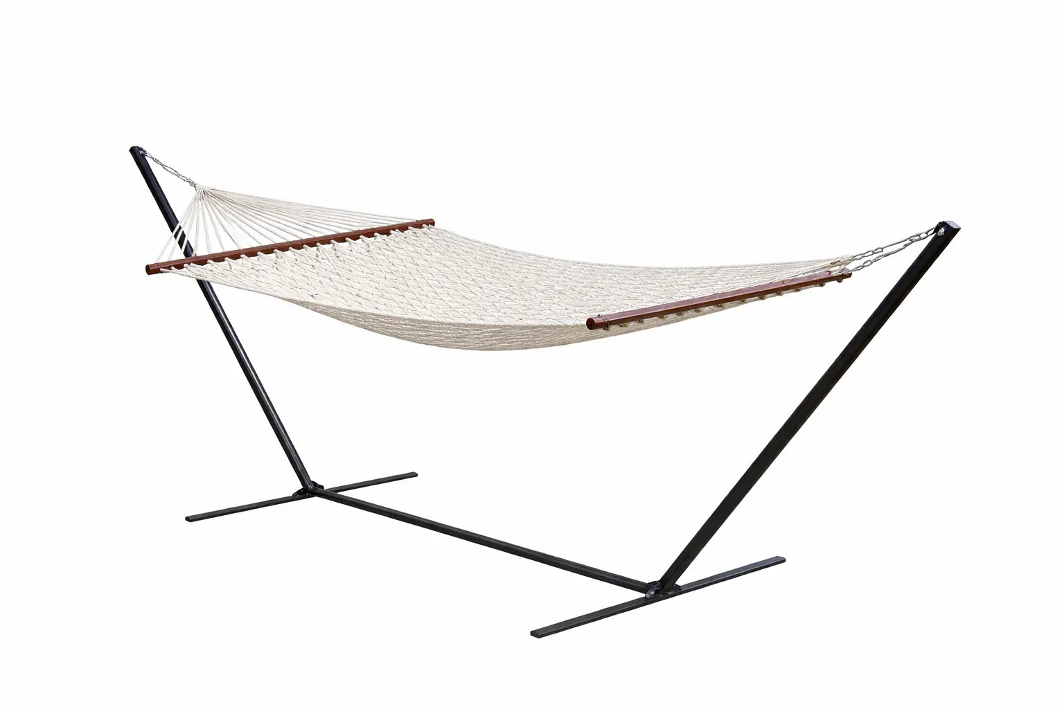 Deluxe Polyester Rope Hammock with 3-Beam Stand Hammock Universe Canada