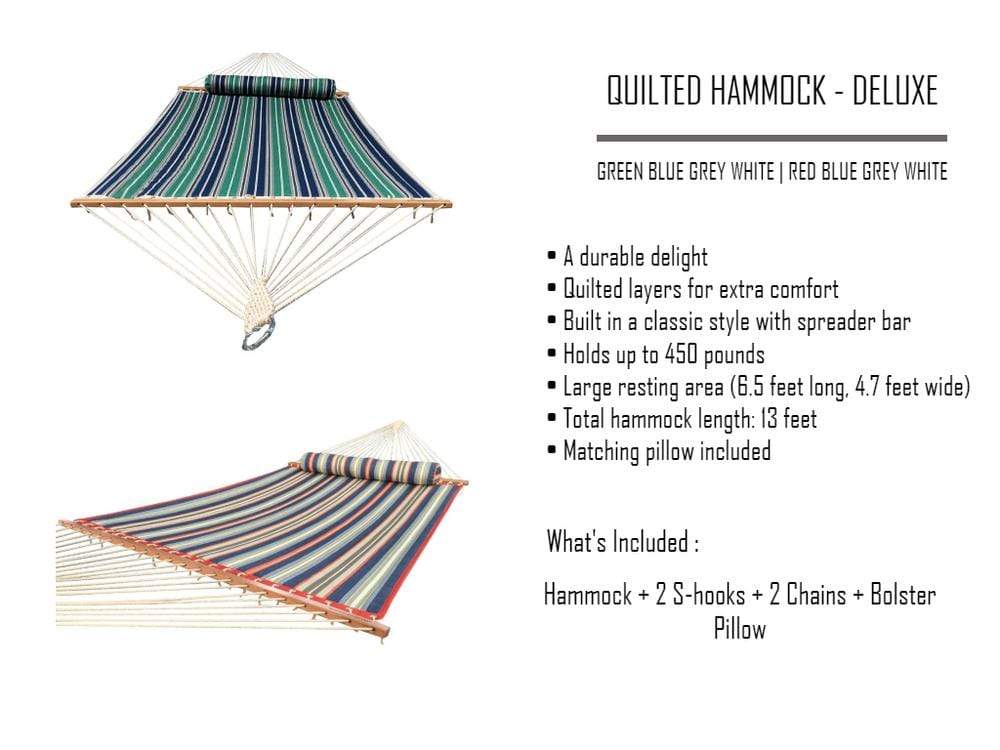 Deluxe Quilted Hammock with 3-Beam Stand Hammock Universe Canada