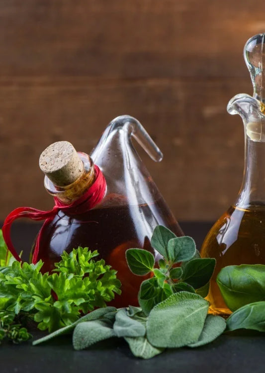 Basil Oregano Infused Vinegar