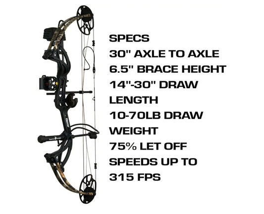 Bear Archery AV24A210F7R Cruzer G3 RTH compound bow 14-30"; draw and 10-70 lbs draw weight RH Fred Bear camo