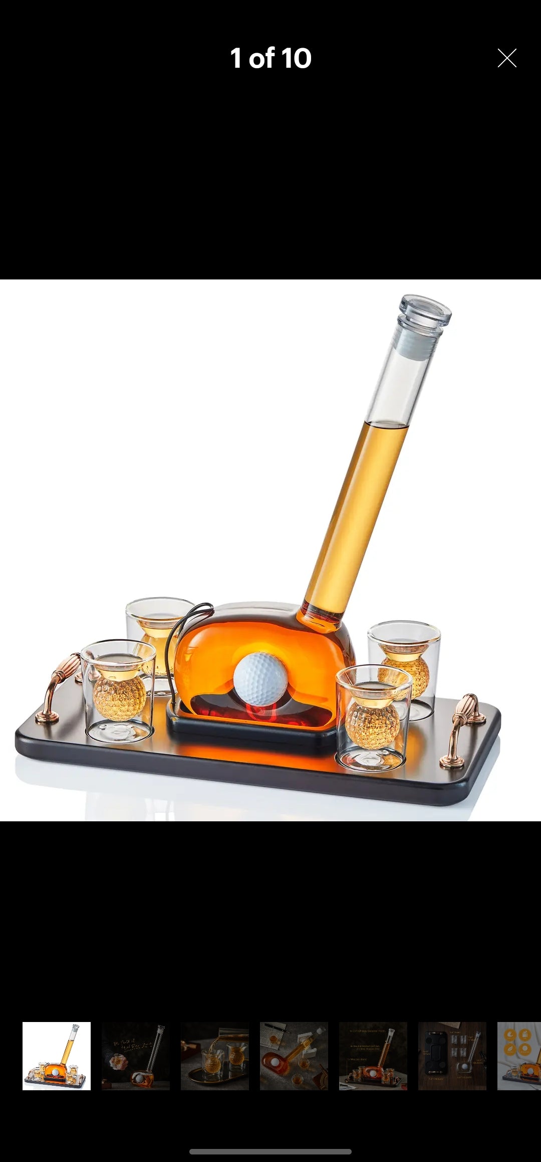 Golf Whisky Decanter Club and Ball