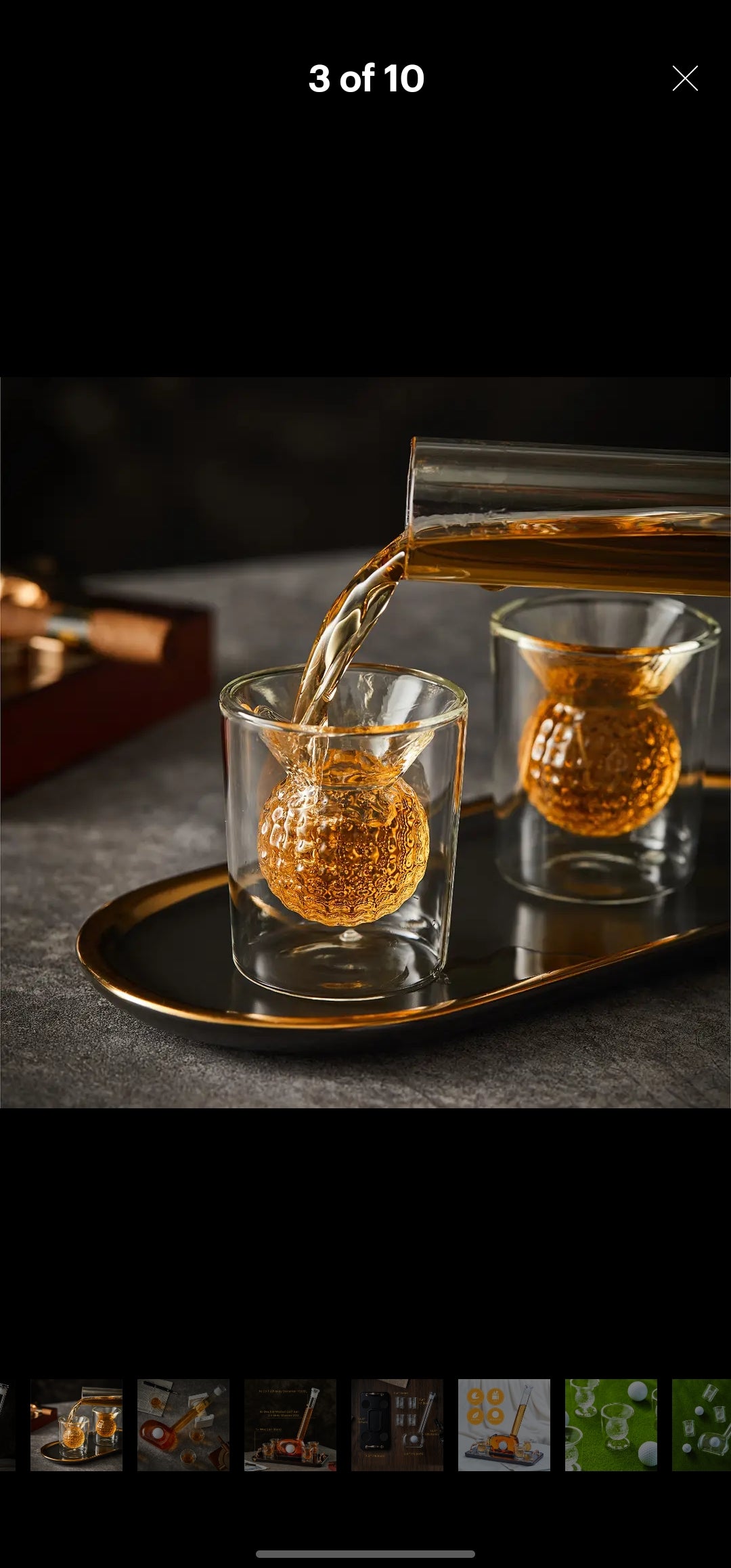 Golf Whisky Decanter Club and Ball