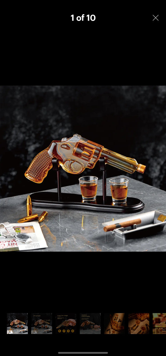 Gun Decanter Set Revolver by Craftgen