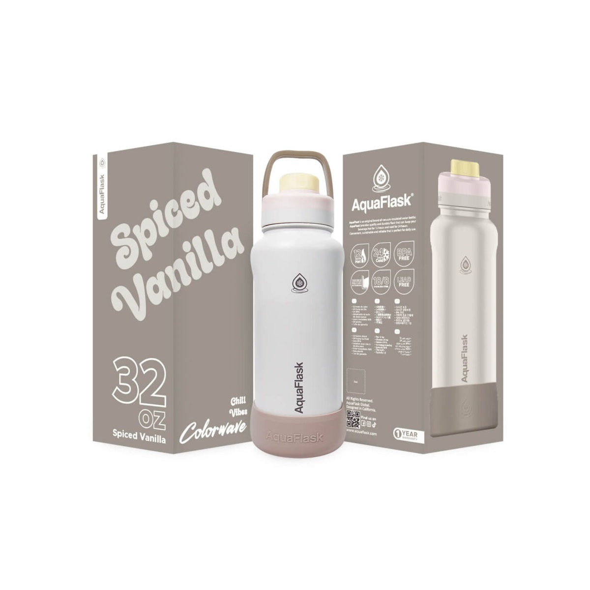 Aqua Flask Colorwave 32oz – Stainless Steel, Vacuum Insulated, Hot & Cold, Leak Proof, Travel & Office Bottle aquaflaskcanada
