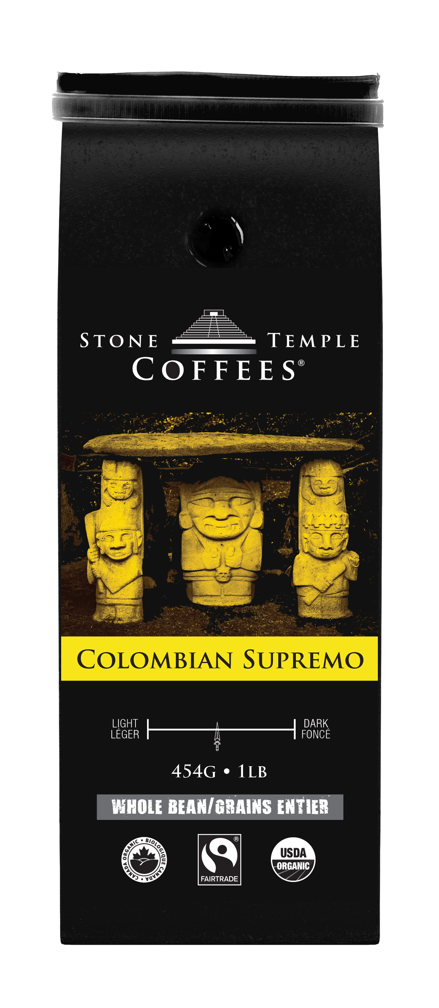 Colombian Supremo - Whole Bean, Medium Roast, Certified Organic OCIA/ Fairtrade Coffee 1lb/454g
