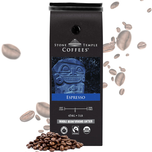 Espresso - Whole Bean, Espresso Roast, Certified Organic OCIA/ Fairtrade Coffee 1lb/454g