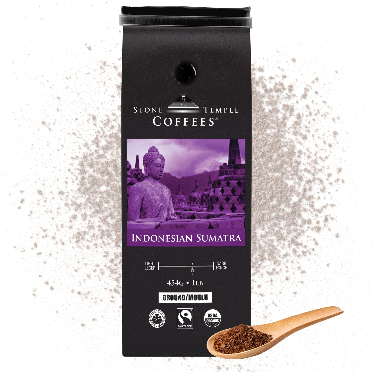 Indonesian Sumatra - Ground, Medium Roast, Certified Organic OCIA/ Fairtade Coffee 1lb/454g