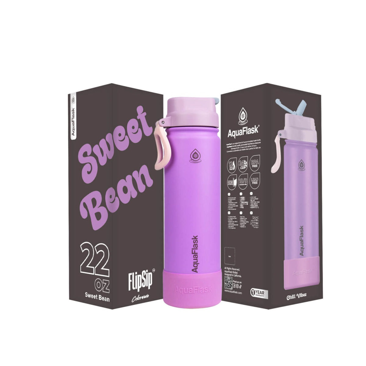 AquaFlask (22oz) Colorwave Flip Sip Insulated Water Bottle Double Wall Stainless Steel Hot & Cold aquaflaskcanada