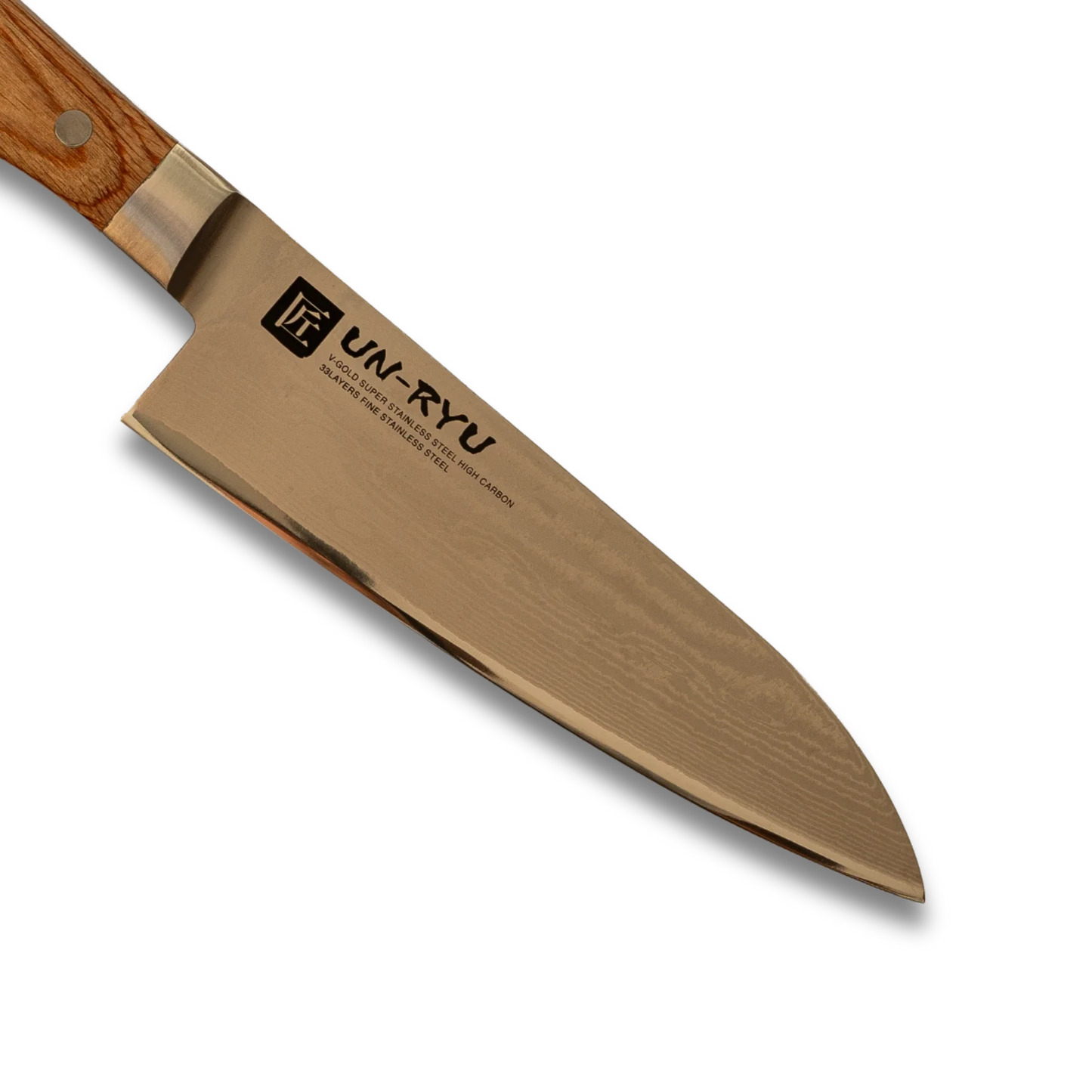 Un‑Ryu VG‑10 33‑Layer 170 mm Santoku Knife Ginza Steel