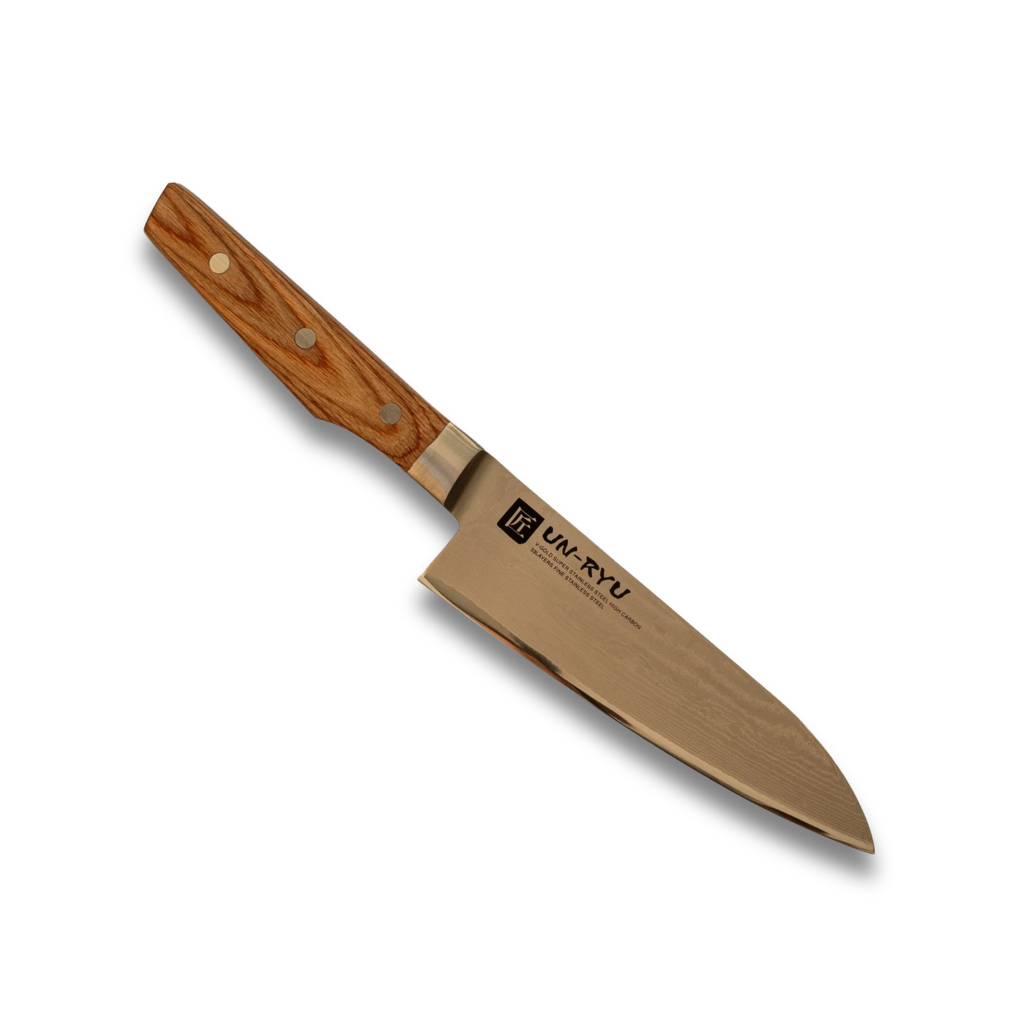 Un‑Ryu VG‑10 33‑Layer 170 mm Santoku Knife Ginza Steel