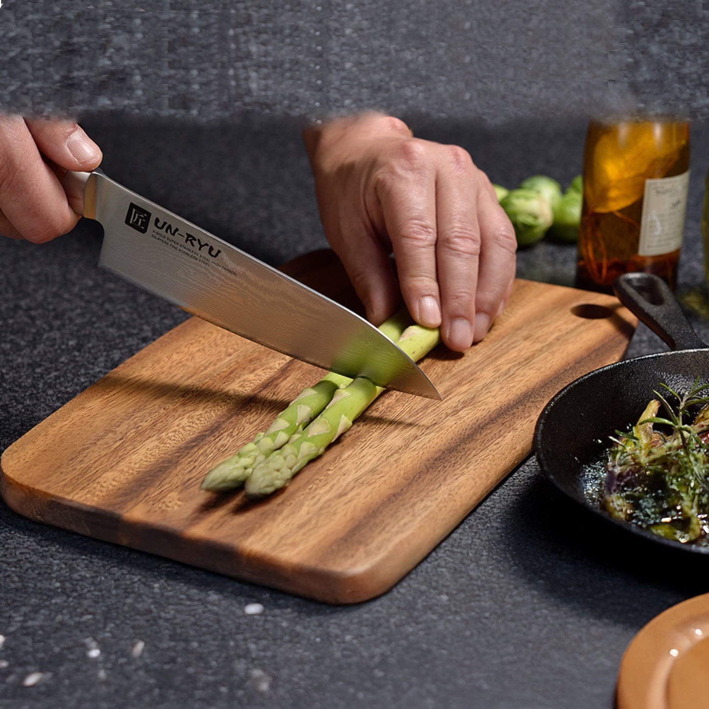 Un‑Ryu VG‑10 33‑Layer 170 mm Santoku Knife Ginza Steel