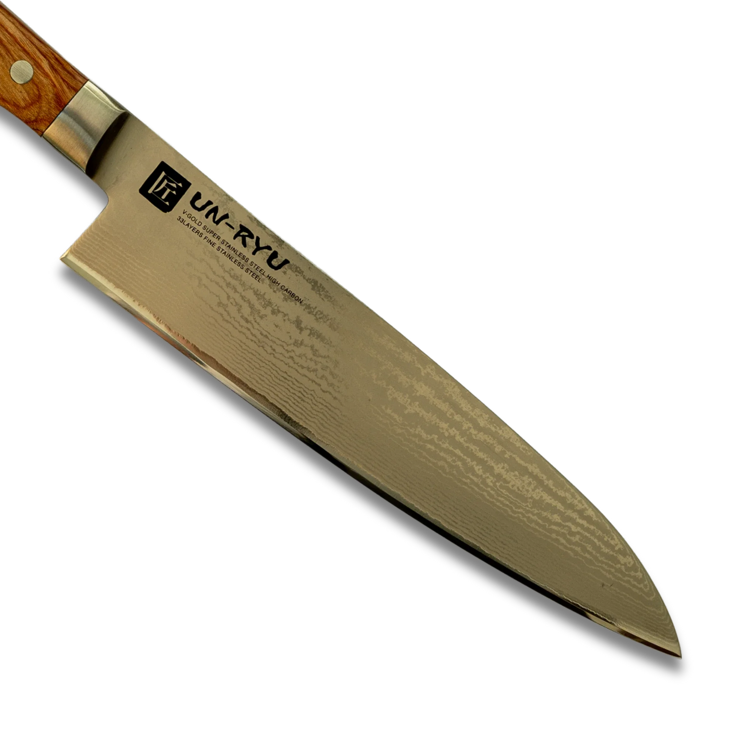 Un‑Ryu VG‑10 33‑Layer 210 mm Gyuto Knife Ginza Steel