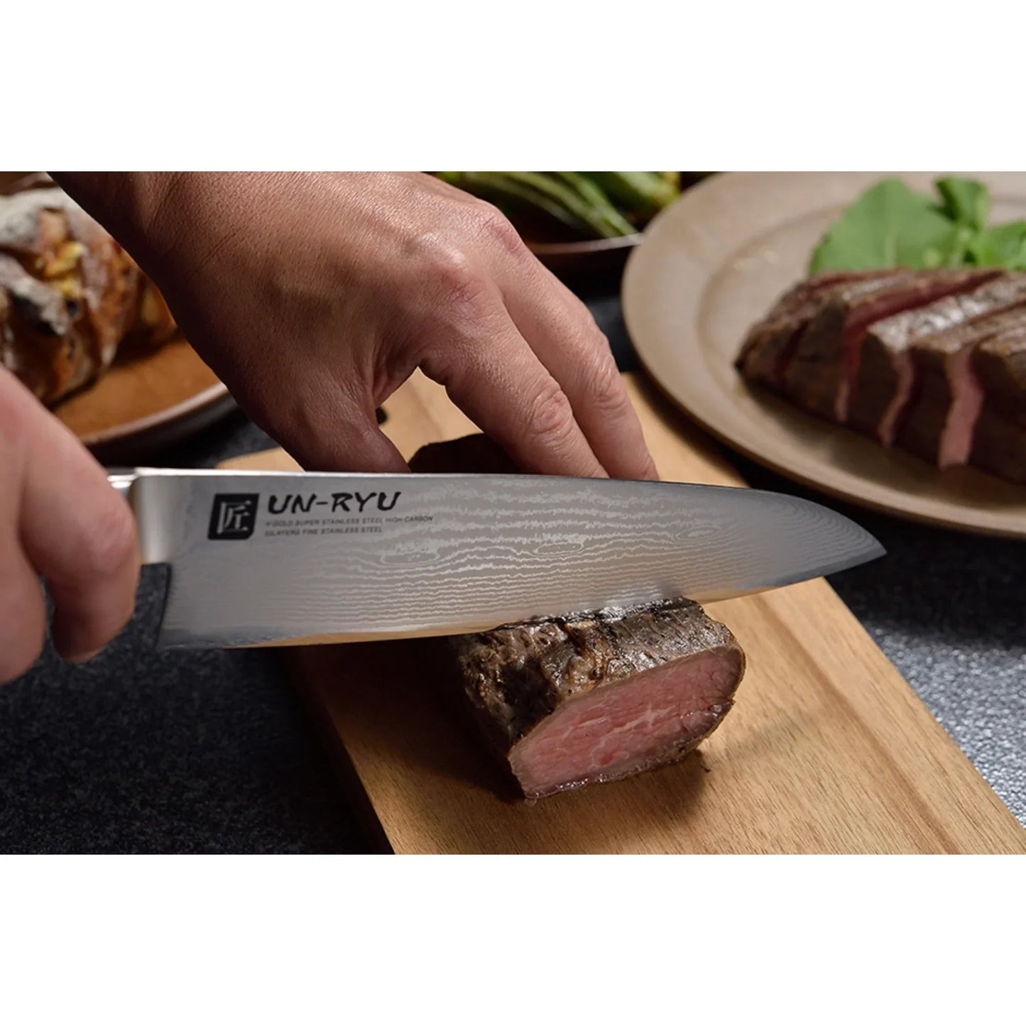 Un‑Ryu VG‑10 33‑Layer 210 mm Gyuto Knife Ginza Steel