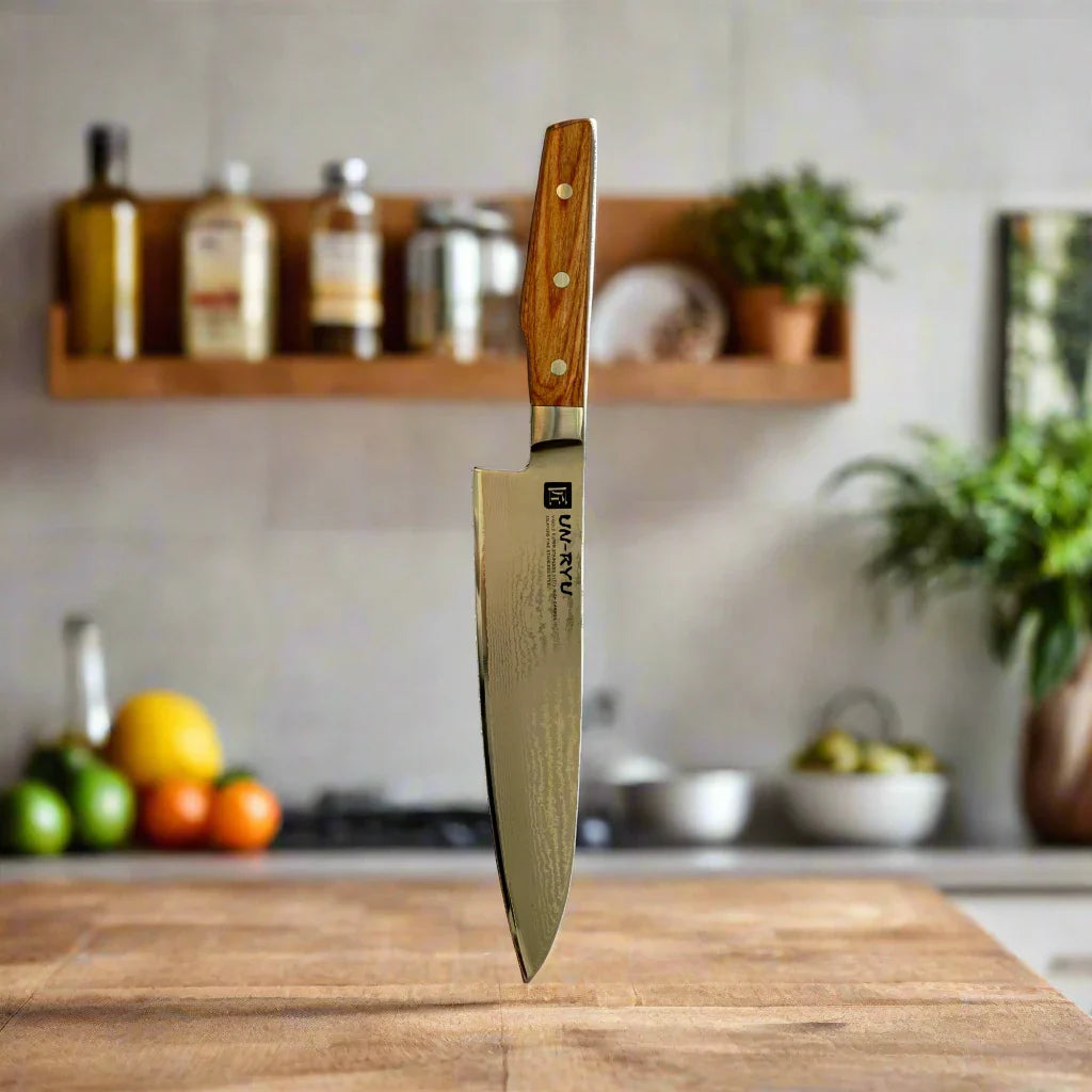 Un‑Ryu VG‑10 33‑Layer 210 mm Gyuto Knife Ginza Steel