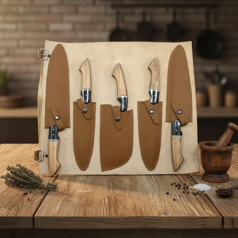 13.5" Damascus Steel Hunting Knife Set