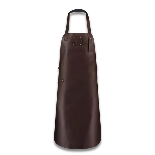 WITLOFT - Handcrafted Classic Leather Apron Dark Brown Ginza Steel