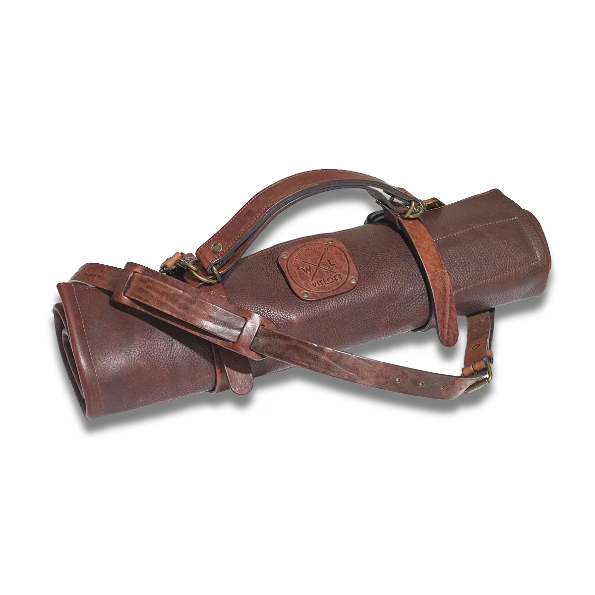 WITLOFT -  Handmade leather Knife Role ( 5 Compartments) Ginza Steel