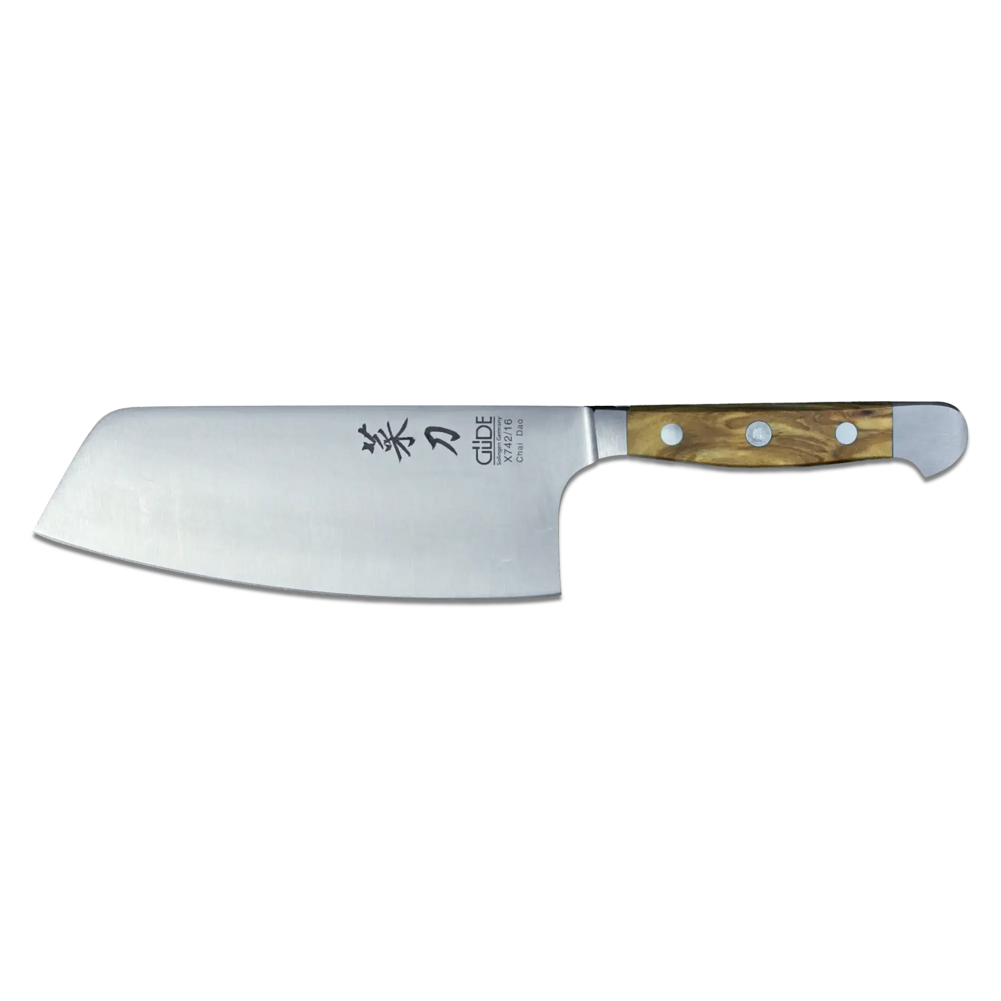ALPHA OLIVE | Chai Dao Chinese Chef Knife 6 1/2" Blade | Forged Steel/Olive Wood Handle Ginza Steel