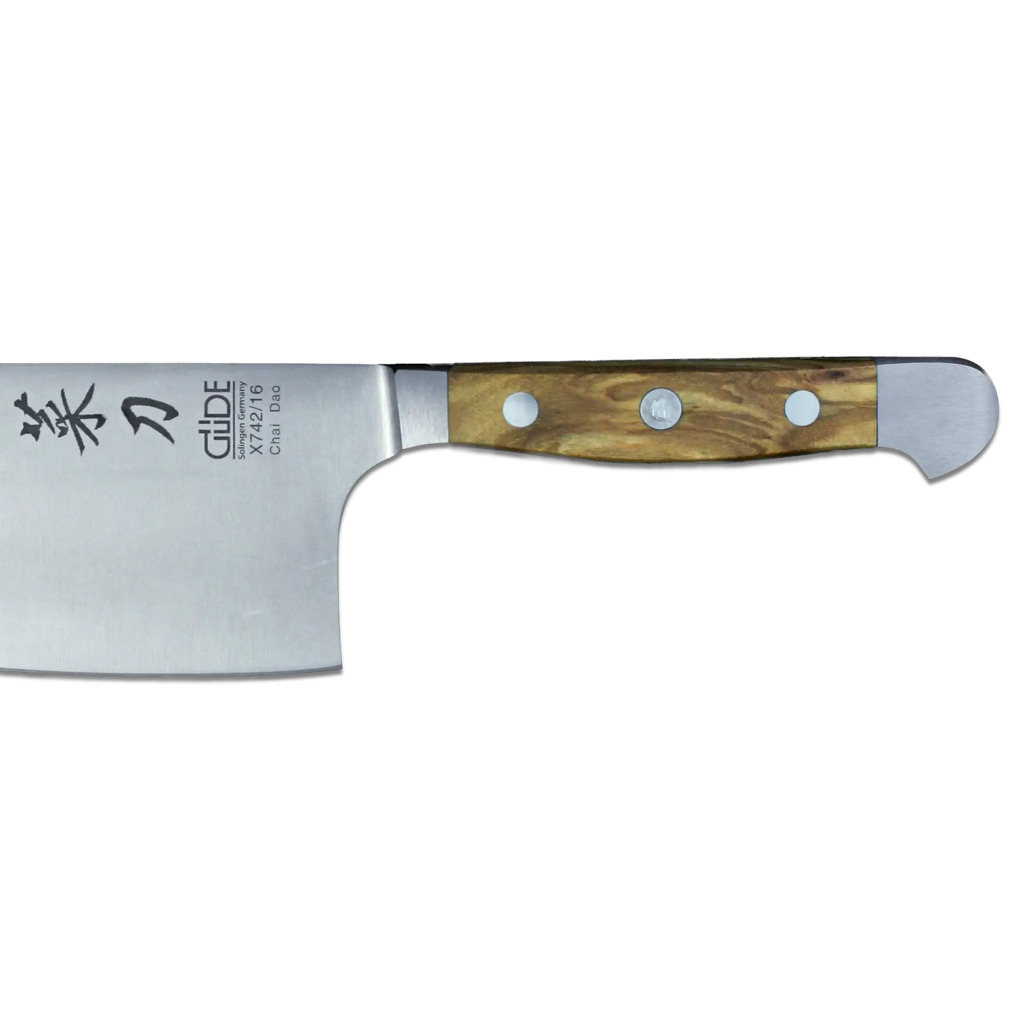 ALPHA OLIVE | Chai Dao Chinese Chef Knife 6 1/2" Blade | Forged Steel/Olive Wood Handle Ginza Steel