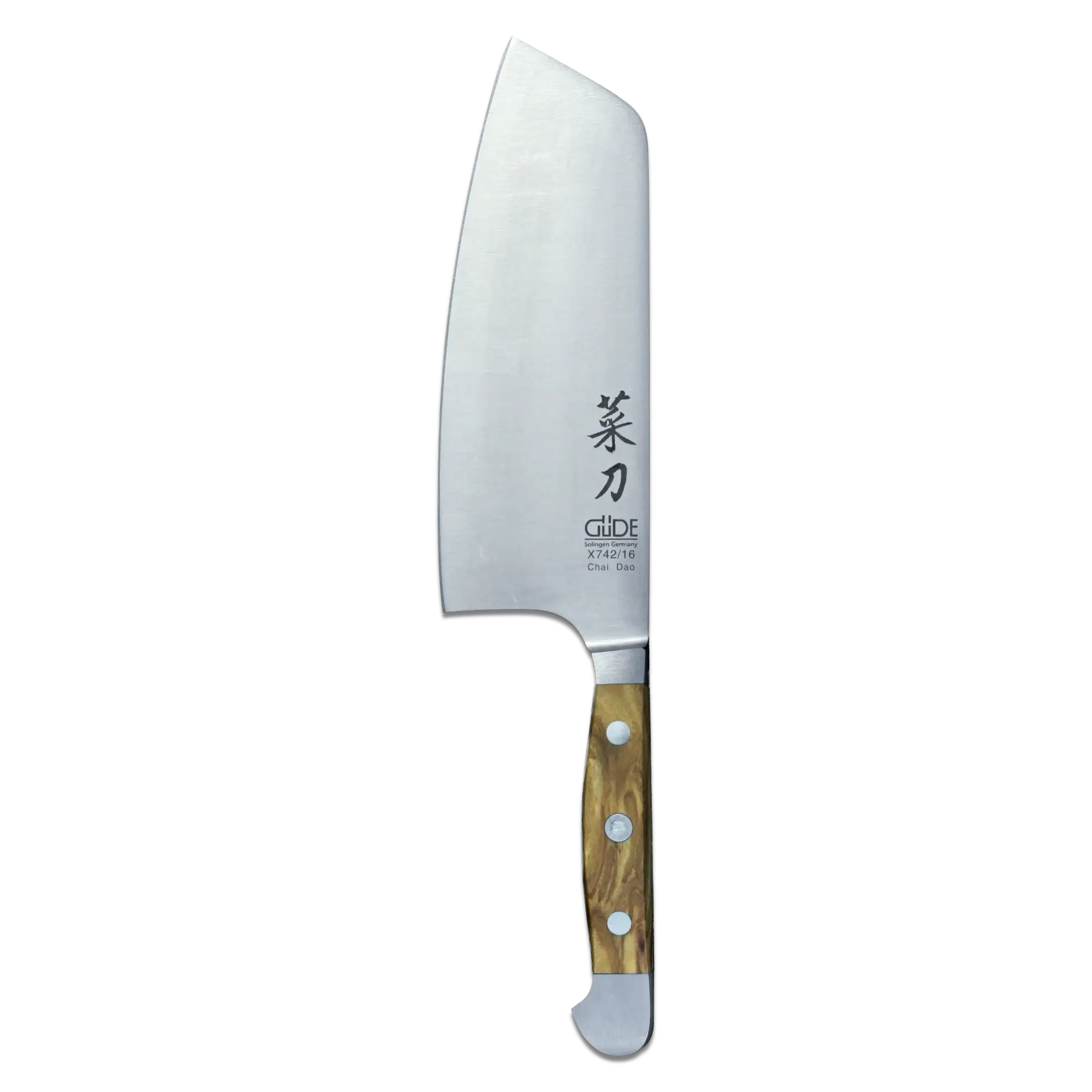 ALPHA OLIVE | Chai Dao Chinese Chef Knife 6 1/2" Blade | Forged Steel/Olive Wood Handle Ginza Steel
