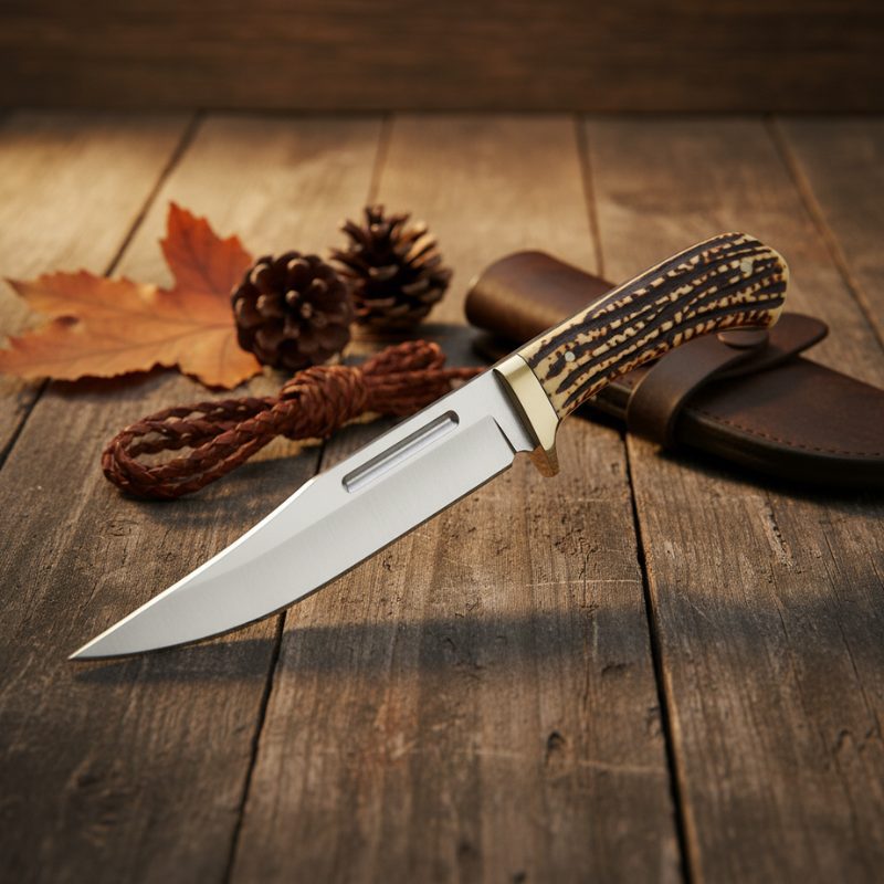 Faux Stag Horn Grip Steel Bolster