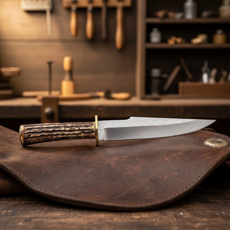 Faux Stag Horn Grip Steel Bolster