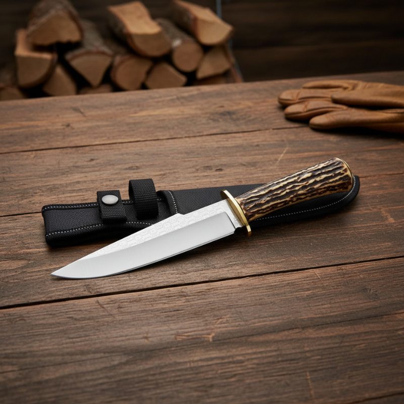 Faux Stag Horn Grip Steel Bolster