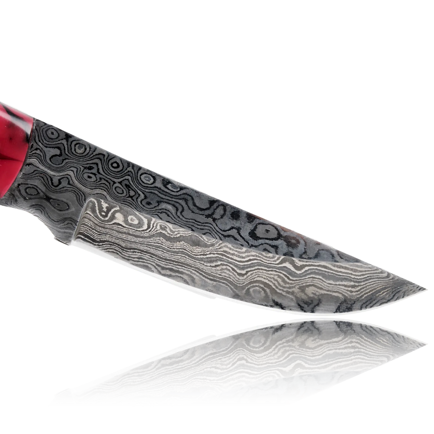 YUMA Damascus Steel Skinner Knife 5 inch blade with Original Cow leather sheath Ginza Steel