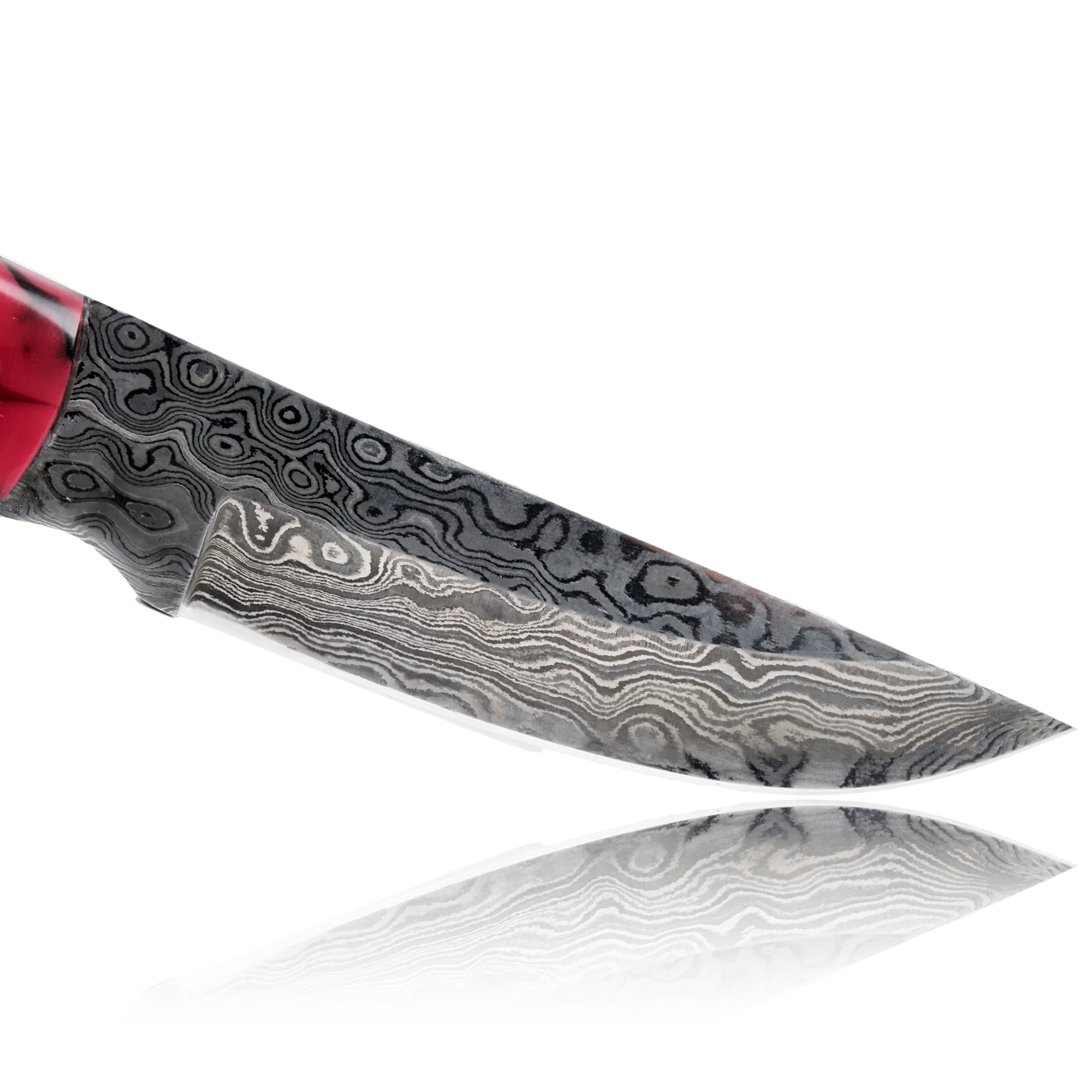 YUMA Damascus Steel Skinner Knife 5 inch blade with Original Cow leather sheath Ginza Steel