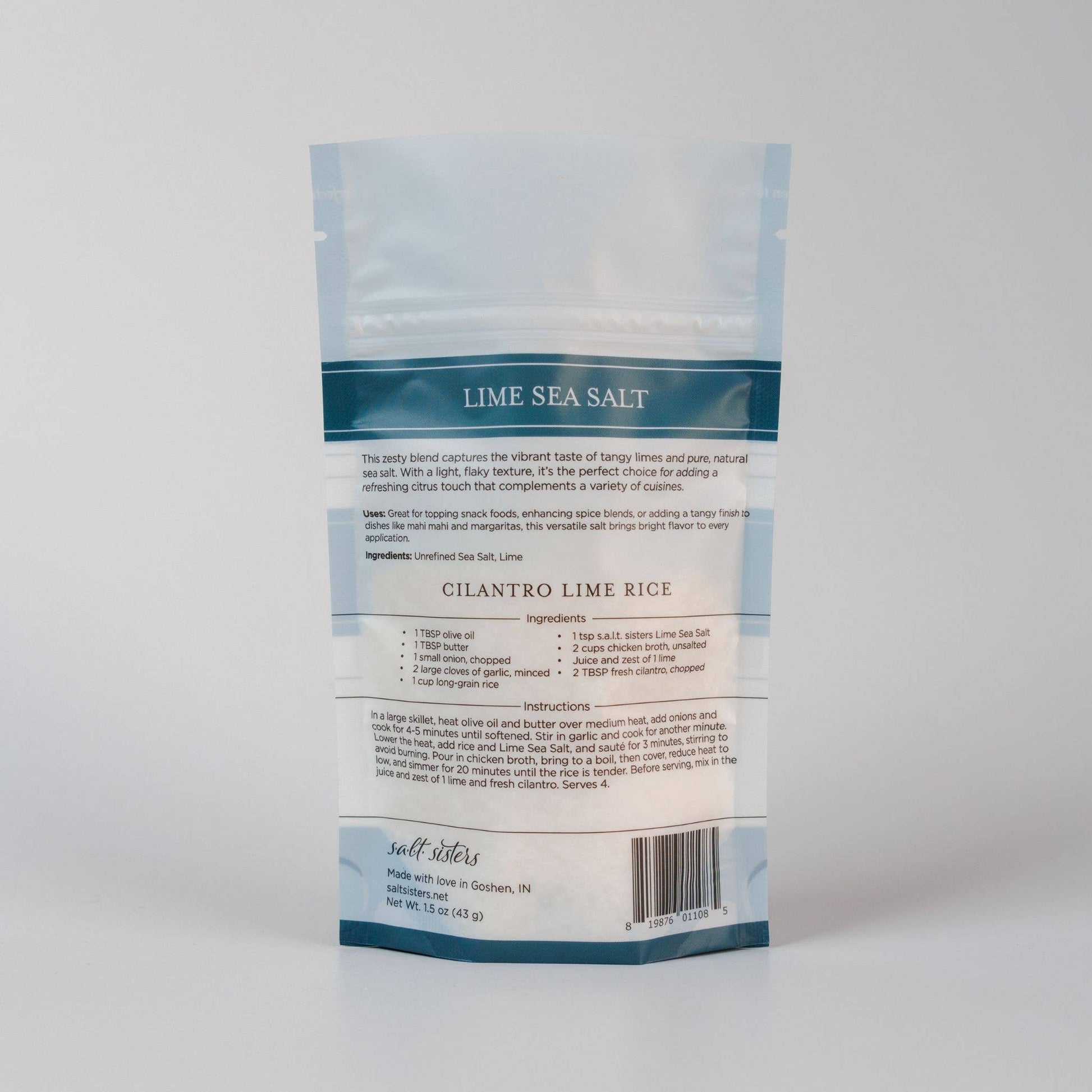 All-Natural Sea Salt - Lime - 2 oz Salt Sisters