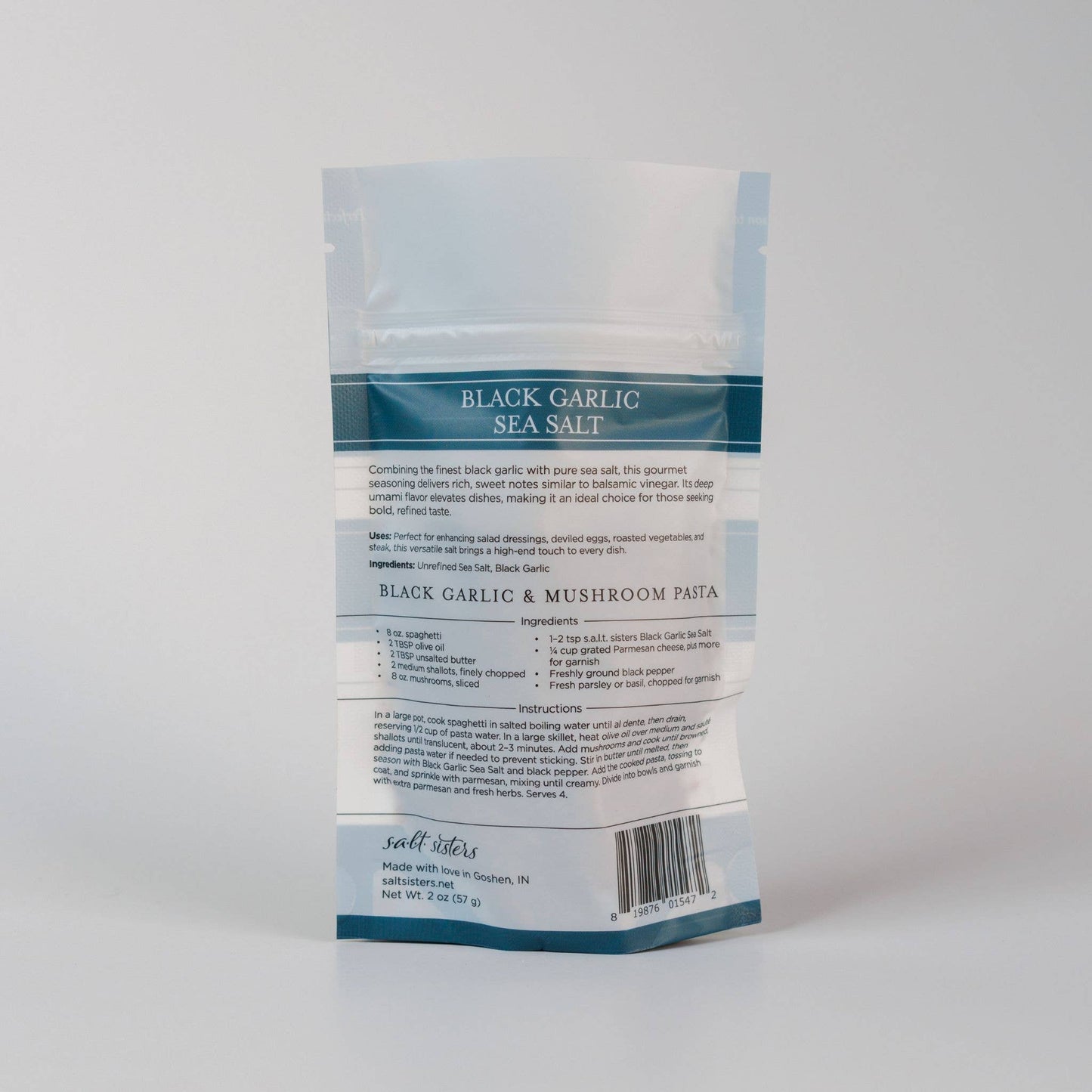 All-Natural Sea Salt - Black Garlic - 2 oz Salt Sisters