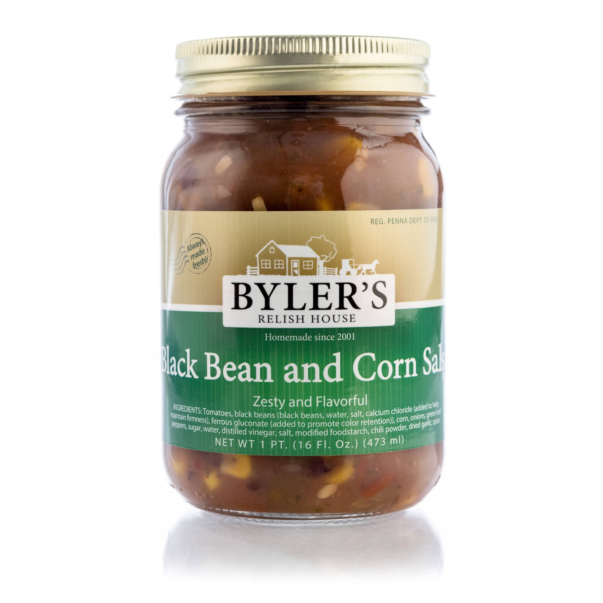 Byler's Black Bean and Corn Salsa, 16 oz Byler Canning Co.
