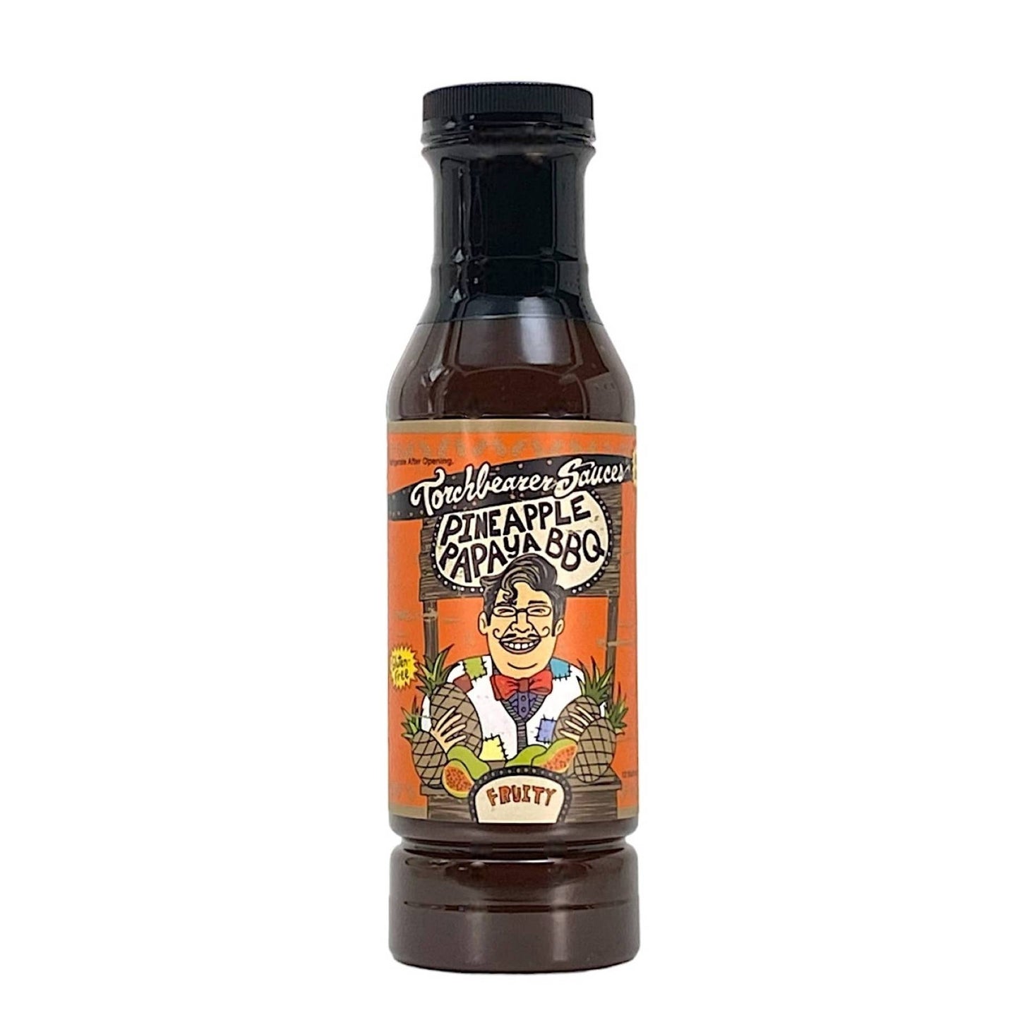 Torchbearer Pineapple Papaya BBQ | 12oz Bottle| Fruity, Mild | Heat 1/10