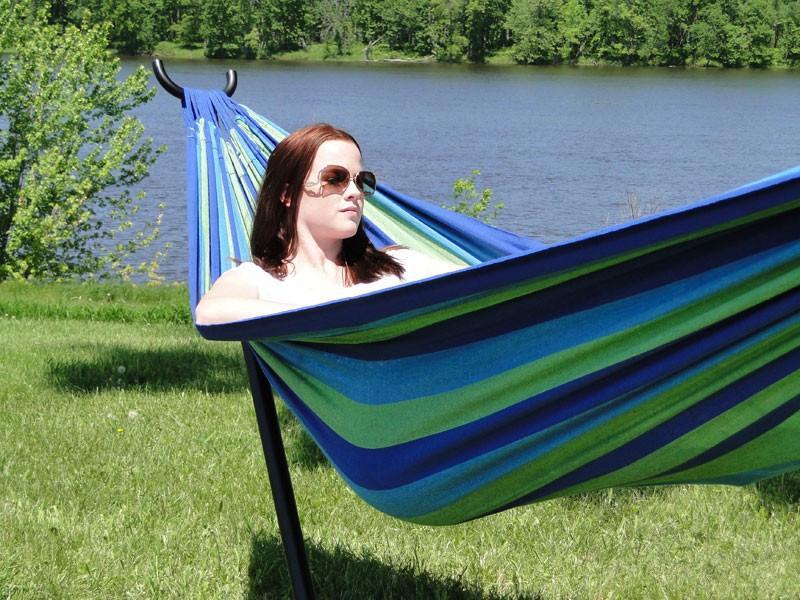 Deluxe Brazilian Double Hammock with Universal Stand Hammock Universe Canada