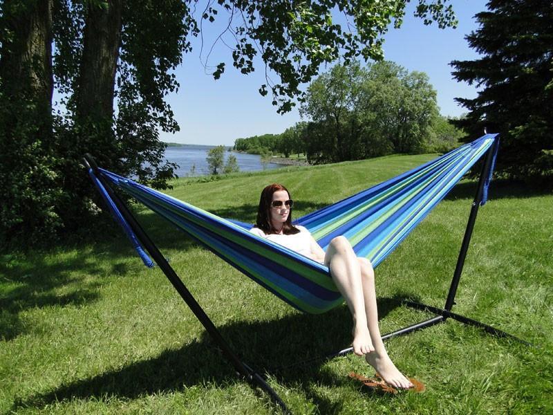Deluxe Brazilian Double Hammock with Universal Stand Hammock Universe Canada