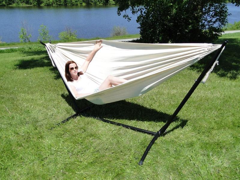 Deluxe Brazilian Double Hammock with Universal Stand Hammock Universe Canada
