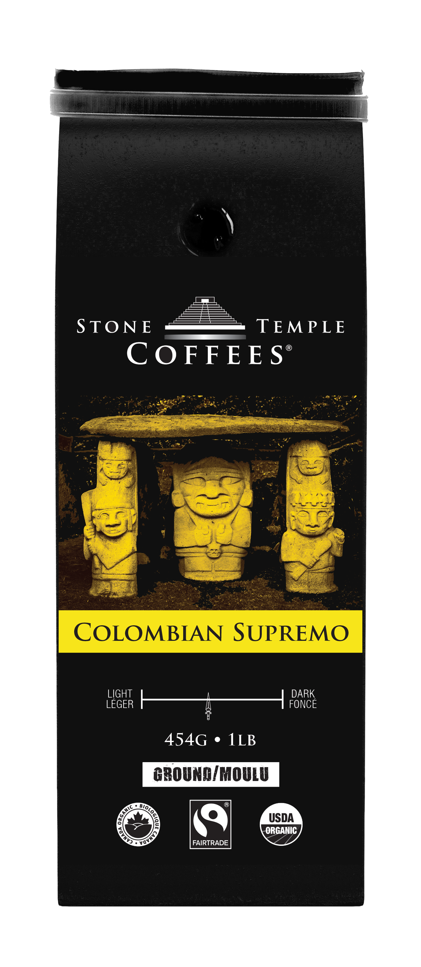Colombian Supremo - Ground, Medium Roast, Certified Organic OCIA/ Fairtrade Coffee 1lb/454g