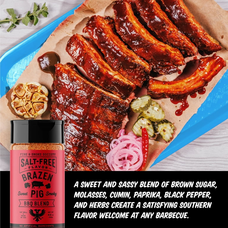 Fire & Smoke Society Brazen Pig BBQ Seasoning, No Salt Seasoning SlobsRus BBQ