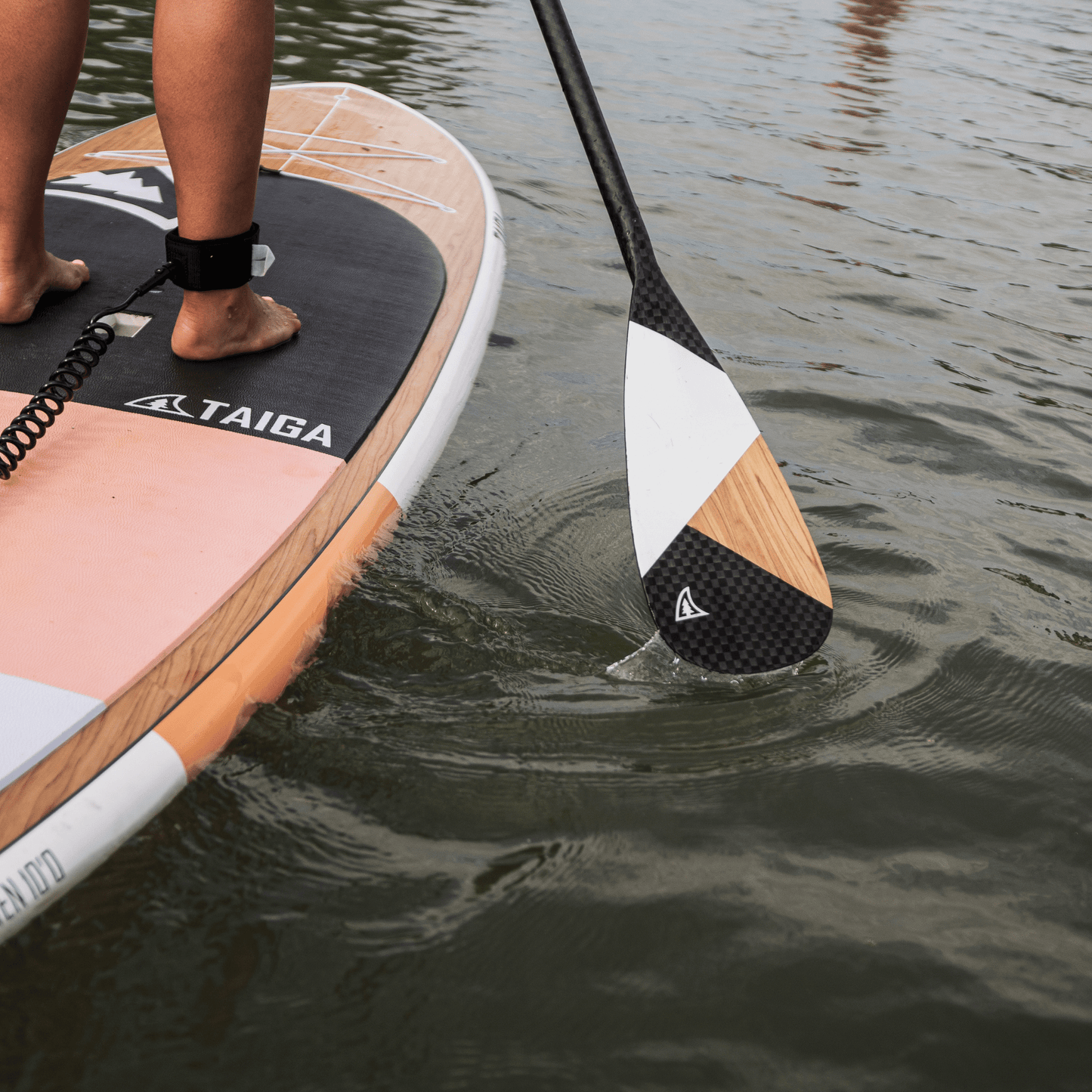 DIAMOND PADDLE - ASYMMETRIC WOOD CARBON 12k - Fix 1 piece