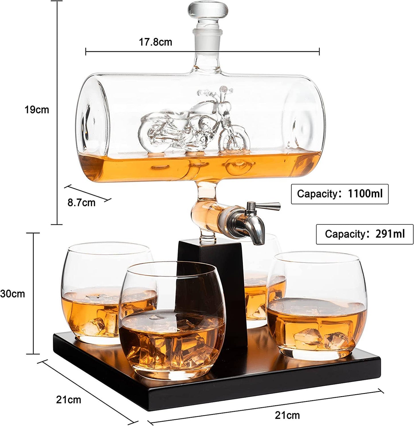 Motorcycle Decanter Whiskey & Wine Decanter Set 1100ml