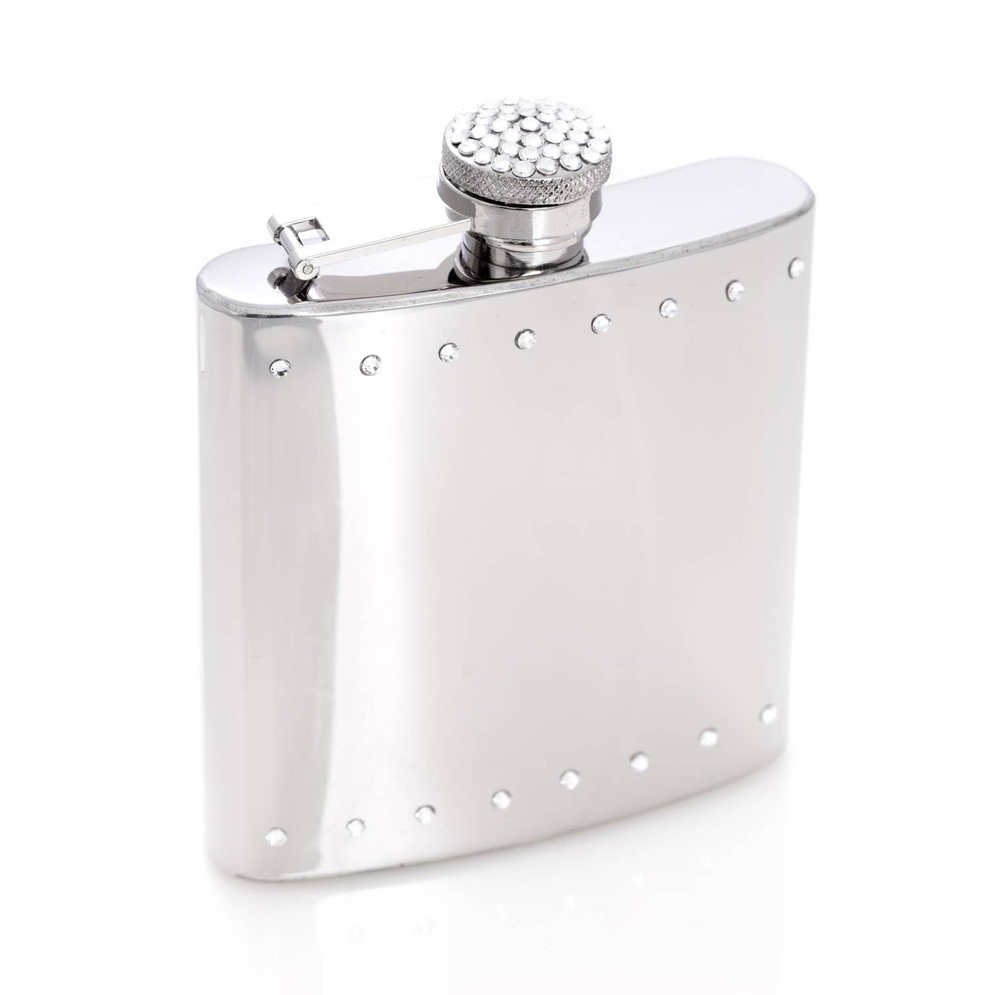 6 oz. Stainless Steel Crystal Encrusted Shiny Flask