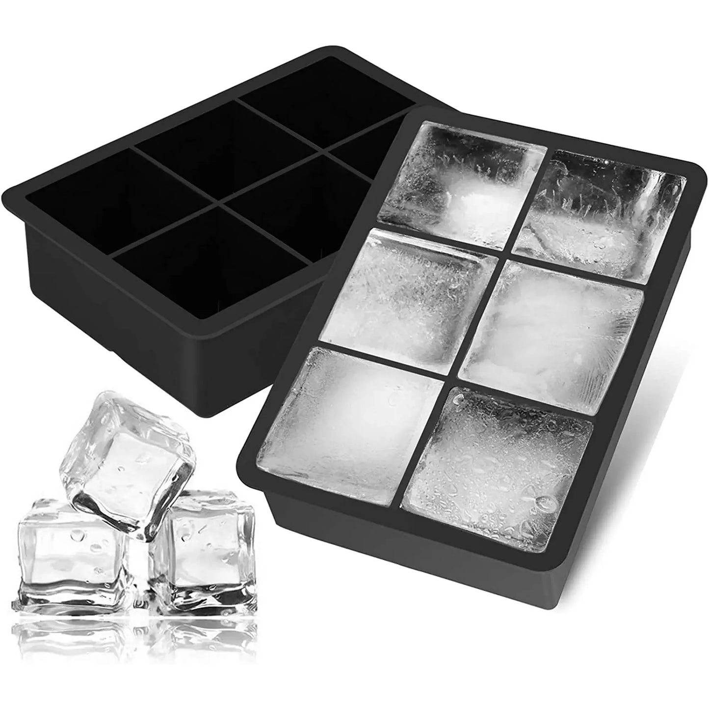 Black Silicon 6 Section Ice Cube Mold