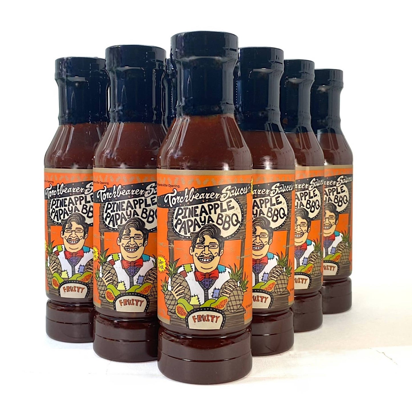 Torchbearer Pineapple Papaya BBQ | 12oz Bottle| Fruity, Mild | Heat 1/10