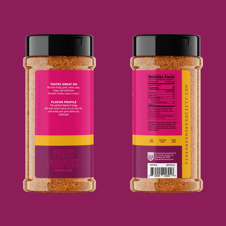 Fire & Smoke Society Pork Perfect Pork Spice Blend, 10oz SlobsRus BBQ